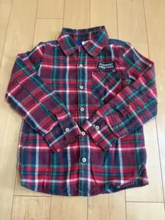 男の子　チェック柄長袖シャツ　130