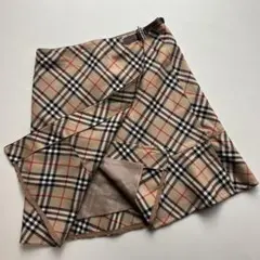 バーバリーブルーレーベル 巻きスカート ベルト ノバチェック 36