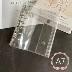 クリアバインダー 6穴 ダブルボタン A7シール帳 シルバー