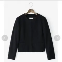 【美品】PLST ツィードジャージーノーカラージャケット theory iena