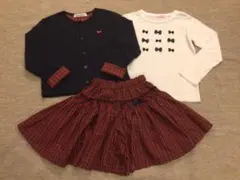 【美品】ファミリア　3点セット　キュロット　ボレロ　長袖Tシャツ　120