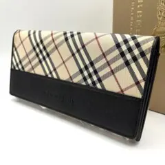 Burberry バーバリー　長財布　二つ折り財布　ノヴァチェック　極美品