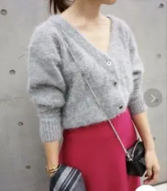 IENA イエナアンゴラ混 Vネック モヘアカーディガン