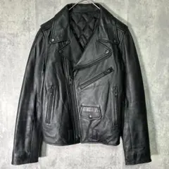 本革 ダブル ライダースジャケット 黒 羊革 マットブラック