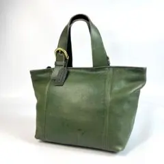 良品　COACH オールドコーチ トートバッグ 本革 レザー グリーン