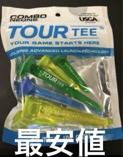 最安値　新品　未使用　TOUR TEE ゴルフティー ネオン　ブルー