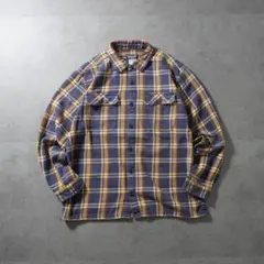 patagonia 11年製 フィヨルドフランネルシャツ ダスティパープルL古着