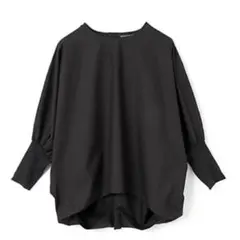 美品✨ミズイロインド ブラウス クルーネック コクーン プルオーバー ネイビー