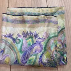 花柄シルク風スカーフ 約75×75cm
