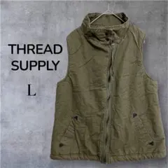 THREAD SUPPLY L カーキ ベスト ジレ アメカジ 古着