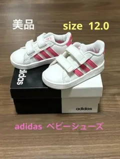 adidas ベビーシューズ ホワイト/ピンク　12.0 箱付き　美品