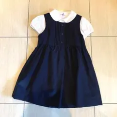 お受験　ネイビー ワンピース ブラウス　セット 110