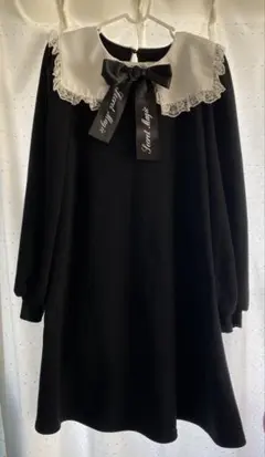 アンクルージュ　リボン　セーラー　裏起毛ワンピース