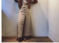 nowos モヘア混シャギー ロングスカート／Sサイズ／クリーニング済み