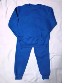 スウェット上下 ナイトウェア M スエット裏フリース 日本被服工業組合連合会 青