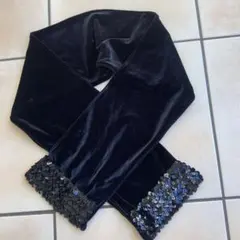 黑色絲絨亮片圍巾