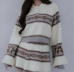 Darich スノーパターンラメニットセットアップ FL