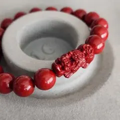M*p様 シナバー 練り 天然石 貔貅 ブレスレット 275-g 10mm 朱砂