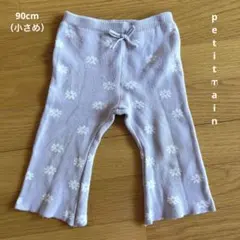 petit main フラワーニットフレアパンツ 90cm