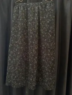 HONEYSUCKLE 黒系 ペイズリー柄 ロングスカート M 古着
