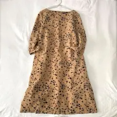 【アーバンリサーチ】ロングワンピース バック切替 総柄 裏地有 ポケット有 F