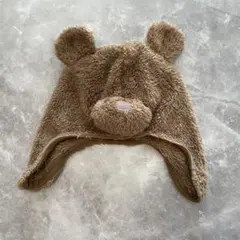 クマの顔デザイン ベビー帽子 48cm