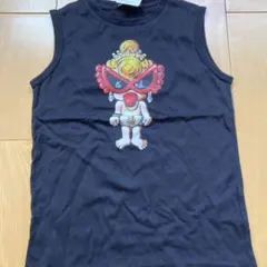 キャラクターイラスト ノースリーブタンクトップ 黒