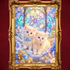 開運アート♡愛と豊かさを引き寄せる♡子猫&ローズ♡恋愛運 金運 良縁