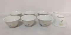 【新品】最終価格 花柄 陶器 湯飲み 8個セット