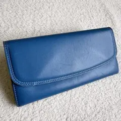 美品 土屋鞄 クーシェ ロングウォレット 長財布 ラムスキン ブルーシエルのサムネイル