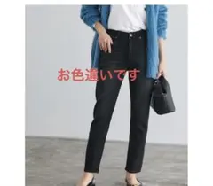 Pierrot ストレッチデニム ゆったり　テーパード　ネイビー　M