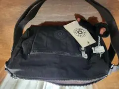 Kipling ブラックショルダーバッグ モンキー付き