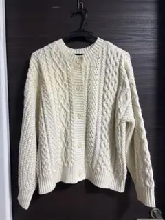 ラスト早い者勝ちBracken ケーブルニットカーディガン XL アイボリー 
