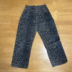おしゃれスタ ヒョウ柄ワイドデニムパンツ
