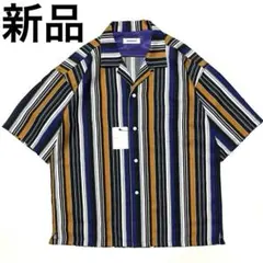 80s ギラロッシュ 半袖 シャツ L イエロー マルチストライプ レトロ 