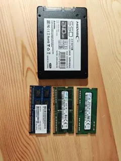 SSD 240GB(使用少) ＆ ノートPCメモリ 4GB×3枚