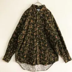 WEBB CLASSIC　鳥　羽　カモ　総柄　BD コーデュロイシャツ　日本製