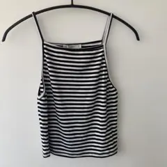 Bershka 黒と白のストライプキャミソール Lサイズのサムネイル