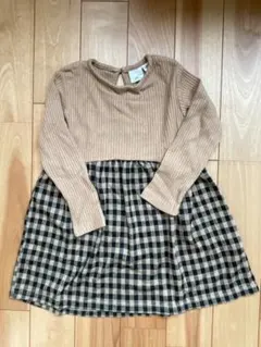 Zara ニットワンピース　ギンガムチェック　5歳　110