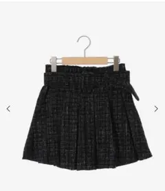 MAJESTICLEGON ベルト付きプリーツミニスカパン　ブラック