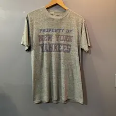 80sARTEX ニューヨークヤンキースビンテージTシャツ染み込みプリント