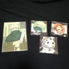 呪術廻戦　まるくじ　和装すたいる　缶バッジと特典ブロマイド　棘、パンダ、野薔薇