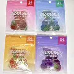 フレークシール 24ピース　ぷっくりキャンディ　4点セット