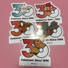 ポケモン30周年記念ステッカー メガフェスタ 韓国限定 ウネルミナモ他3