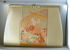 ✿美品✿フォーマル金色 花柄刺繍 和装用バッグ クラッチバッグ