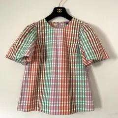 美品　ケイトスペード　チェック柄ブラウス　Sのサムネイル