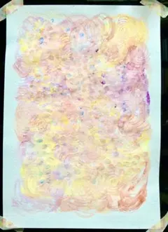パステルカラーの水彩画 A4サイズ