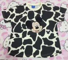Disney ディズニー ミッキー 牛柄 Tシャツ 120