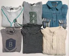 120サイズ長袖トップス6点セットまとめ売り《BeBe4点西松屋2点》