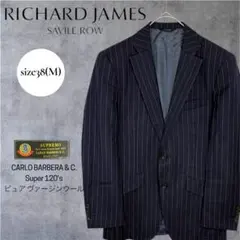 RICHARD JAMES ネイビー ストライプ テーラードジャケット ウール